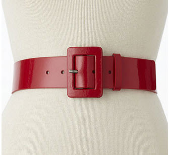 a red belt on a mannequin