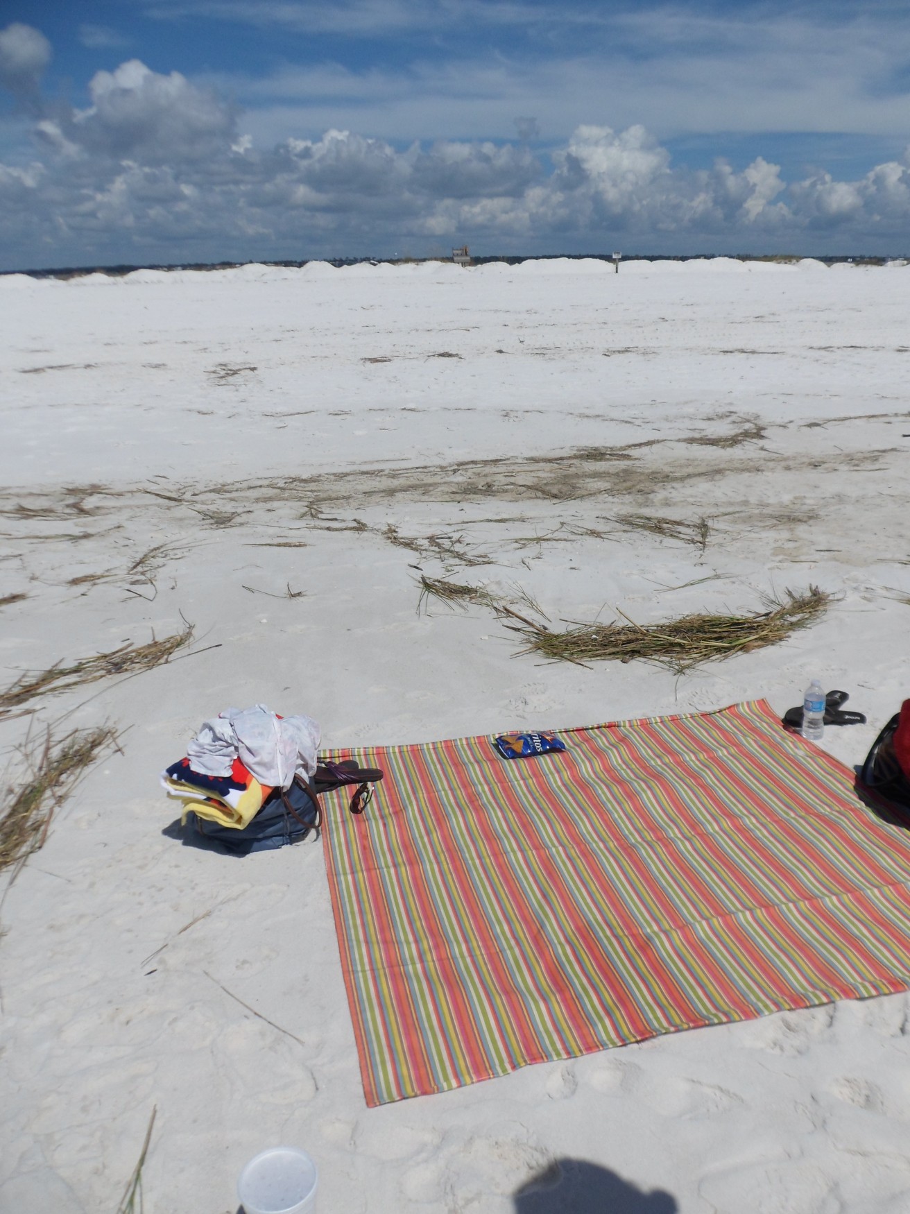 a blanket on a beach
