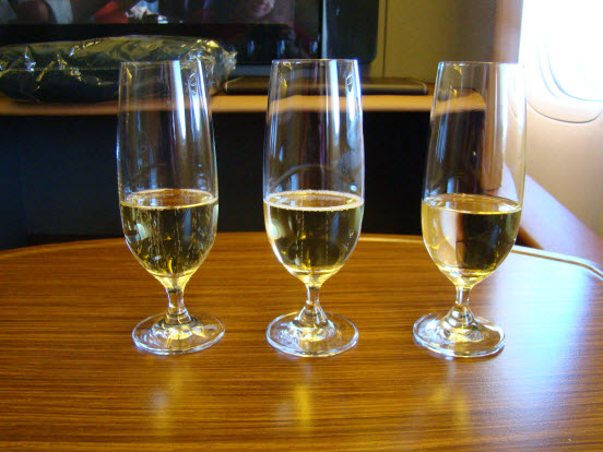 Singapore Airlines First Class: Blind Champagne Tasting