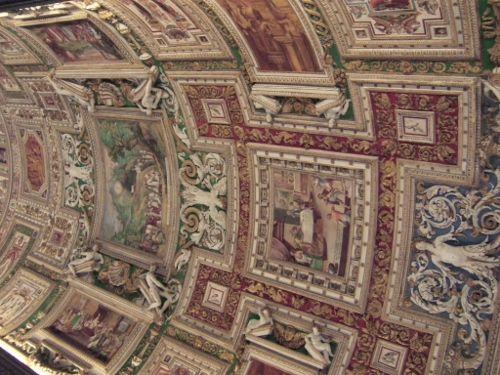 a close-up of a ceiling
