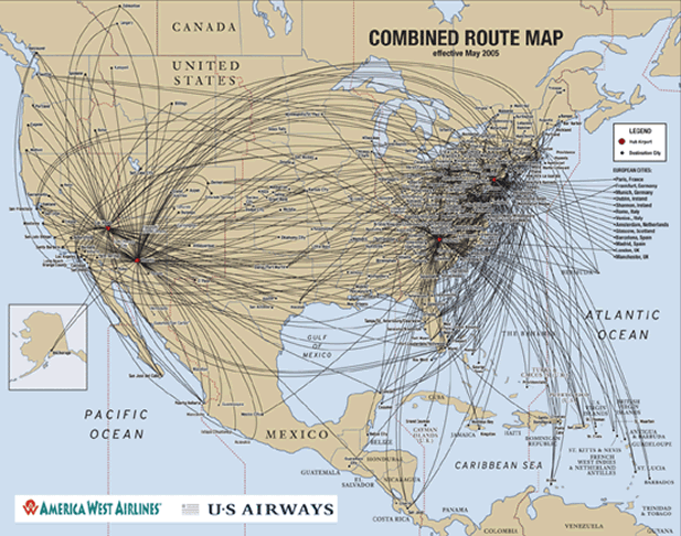 How US Airways' Route Map Makes Upgrading with Miles a Great Option for ...