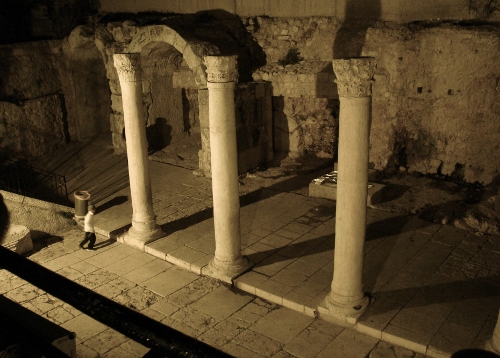 Ancient Roman Street Armenian Quarter Jerusalem