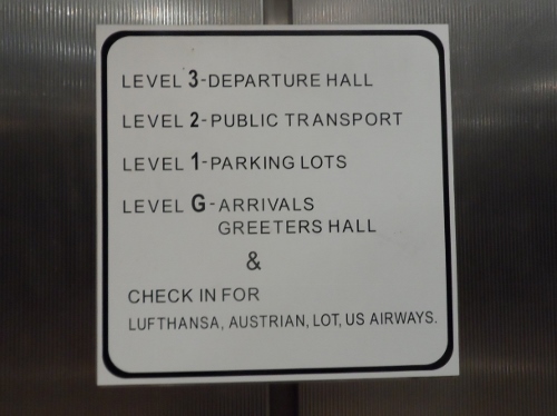 Tel Aviv Airport Elevator Signage for G