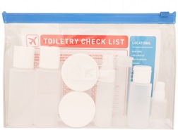 a close-up of a toiletry check list