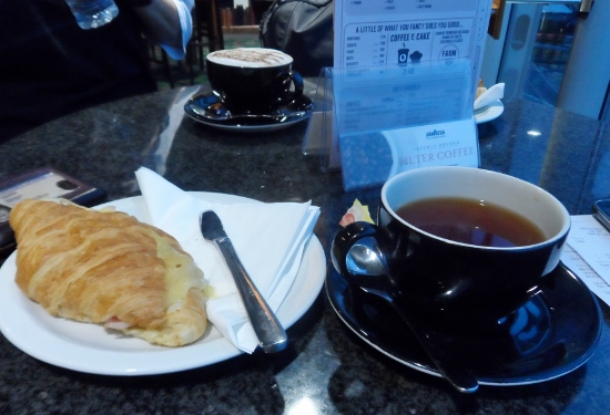 Ham & Cheese Croissant and Tea at Emerald Gateway