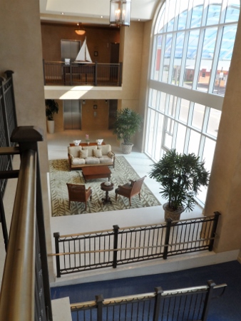 a high angle view of a living room