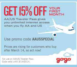 15% Off Gogo Monthly Internet Pass
