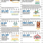 coupons with text and images on them
