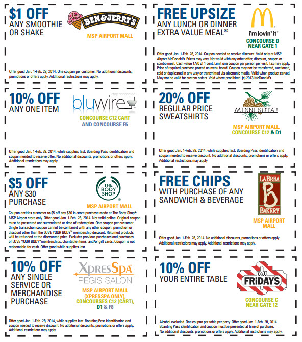 coupons with text and images on them