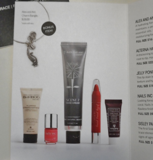 a magazine with a group of cosmetics