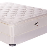 a white mattress with a black logo