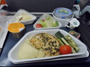 a tray of food on a table