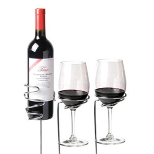 a bottle of wine and two wine glasses