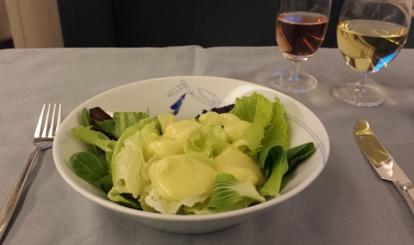 Korean Airlines First Class ICN-KUL salad