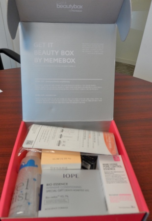 a box with a variety of beauty products