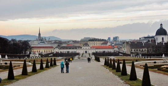 View of Lower Belvedere from Upper Belvedere Vienna
