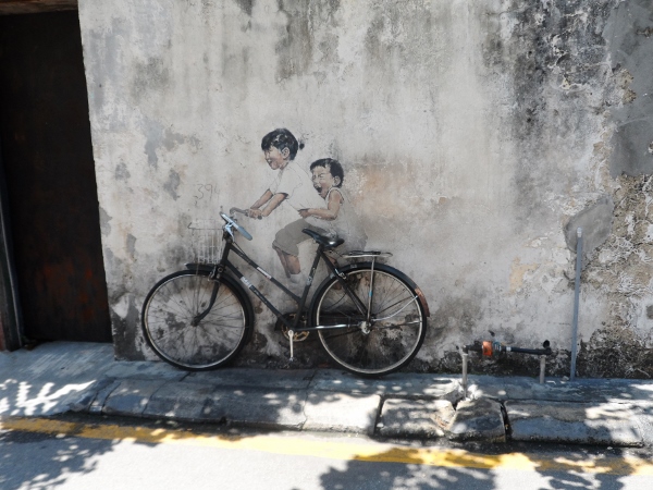 Penang Malyasia Art children on bike