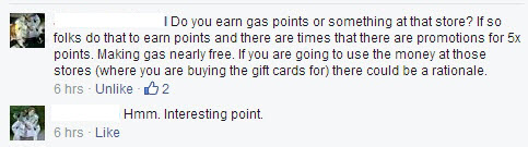 Facebook Credit Card comment