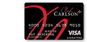 a credit card with red letters on it