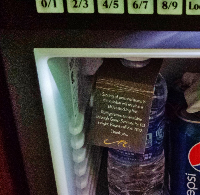 Putting Personal Items in the Minibar is Going to Cost You