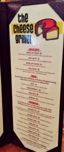 a menu on a wall