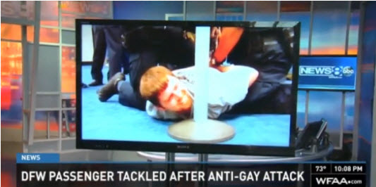 Homophobe Picks Fight at DFW, Tackled By Other Passengers