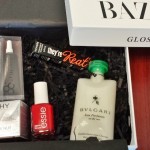 a box with a lotion and nail polish