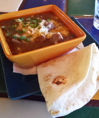 Sandia Peak Sandiago Restaurant Beef stew with chile
