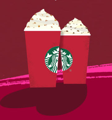 a red cup with whipped cream and a logo on it