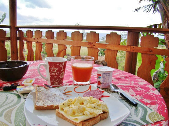 Hareswiss Easter Island hotel breakfast with view