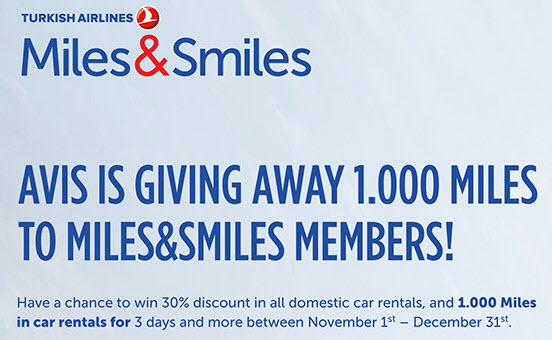 “Avis is giving away 1000 Miles to Miles&Smiles members”