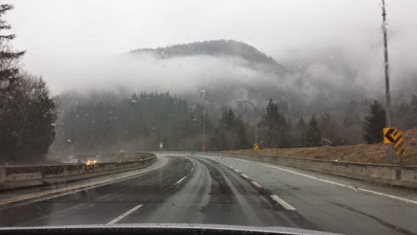foggy drive to Whistler