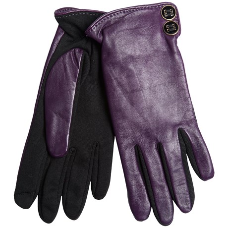 a pair of purple gloves