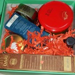a box with a variety of items in it