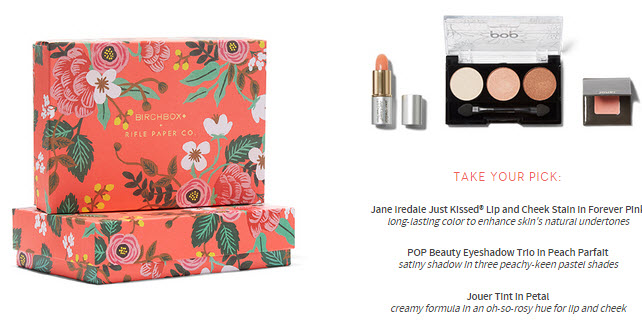 a box with a floral design and a lipstick
