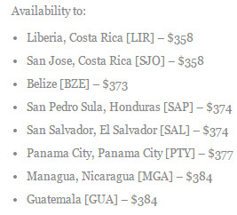 The Flight Deal Central America United Sale Destinations