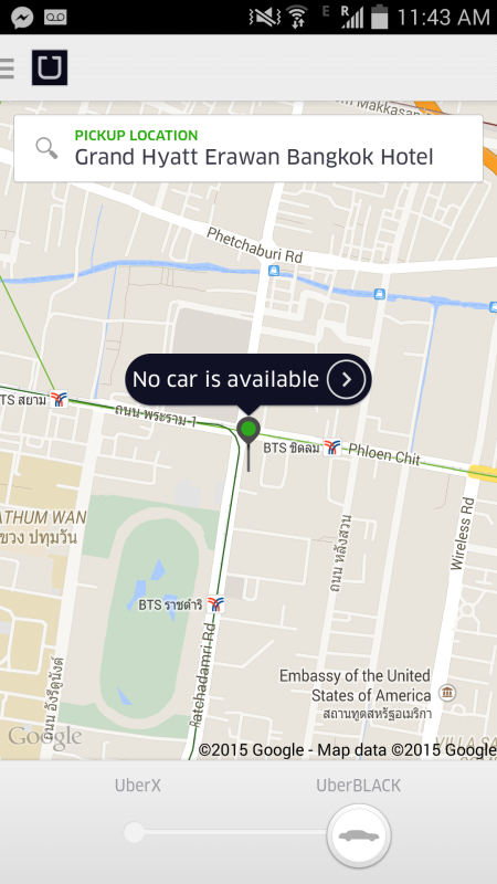 Uber Bangkok No Cars Available