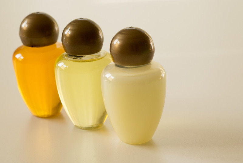 a group of small bottles with liquid in them