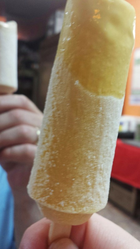 a close up of a popsicle