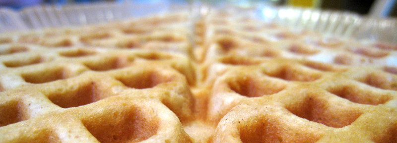 close-up of a waffle