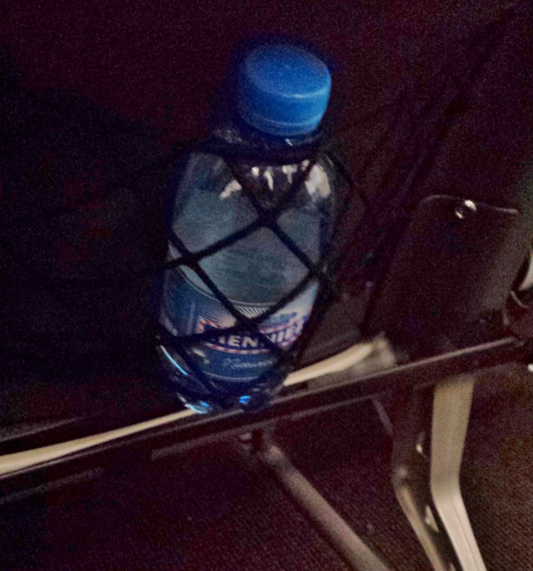 a bottle in a net