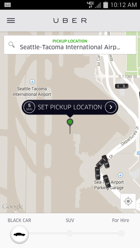 Uber Options from Seattle Airport
