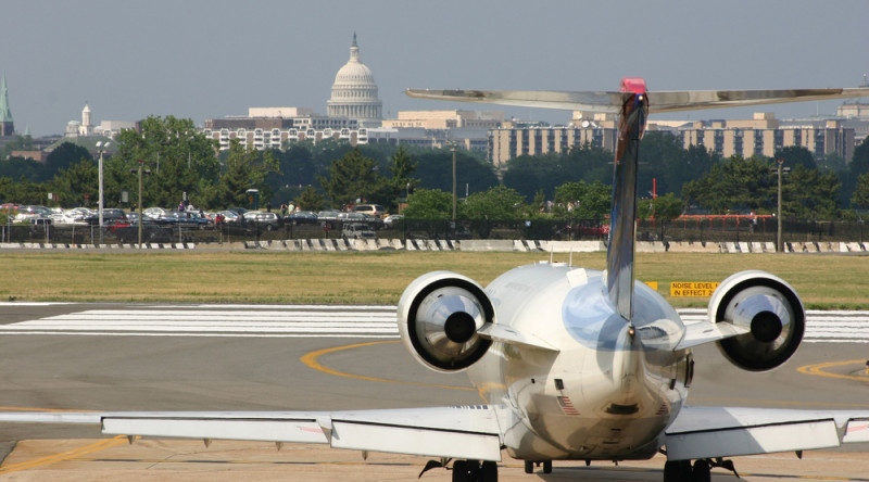 a plane on the runway