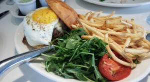 a plate of food with a fork and knife