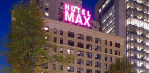 a building with a sign on top