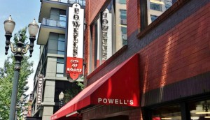 a red awning on a building