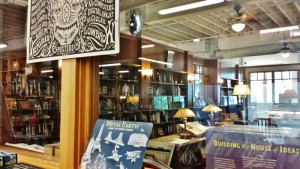a window of a library