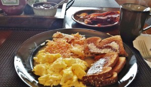 a plate of food on a table