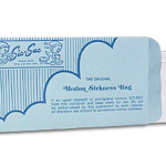 a blue and white package with text