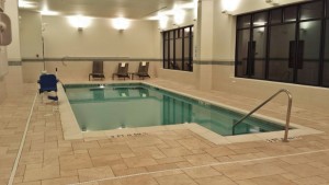 a swimming pool in a room
